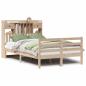 Preview: Massivholzbett mit Regal ohne Matratze 135x190 cm Kiefernholz
