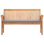 Preview: 3-Sitzer Gartenbank mit Kissen 150 cm Massivholz Akazie
