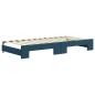Preview: Tagesbett Ausziehbar mit Schubladen Blau 90x200 cm Samt