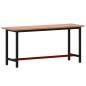 Preview: Werkbank 180x55x81,5 cm Massivholz Buche und Metall