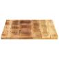 Preview: Tischplatte 70x60x3,8 cm Rechteckig Raues Massivholz Mango