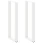 Preview: Bartischbeine U-Form 2 Stk. Weiß 50x(110-111) cm Stahl