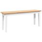 Preview: Bank 110 cm Weiß Massivholz Gummibaum