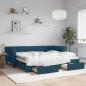 Preview: ARDEBO.de - Tagesbett Ausziehbar mit Schubladen Blau 90x200 cm Samt