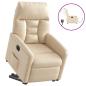 Preview: Relaxsessel mit Aufstehhilfe Elektrisch Beige Mikrofasergewebe