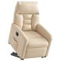 Preview: Relaxsessel mit Aufstehhilfe Elektrisch Beige Mikrofasergewebe