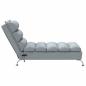 Preview: Massage-Chaiselongue mit Kissen Hellgrau Stoff