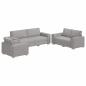 Preview: Sofa 3 stk. Wolkengrau Leinenmischgewebe