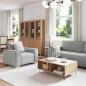 Preview: Sofa 3 stk. Wolkengrau Leinenmischgewebe