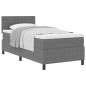 Preview: Boxspringbett Hellgrau und Weiß 100 x 200 cm Cordstoff