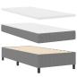 Preview: Boxspringbett Hellgrau und Weiß 100 x 200 cm Cordstoff