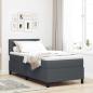 Preview: ARDEBO.de - Boxspringbett Dunkelgrau und Weiß 100 x 200 cm Cordstoff