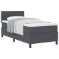 Preview: Boxspringbett Dunkelgrau und Weiß 100 x 200 cm Cordstoff