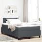 Preview: ARDEBO.de - Boxspringbett Dunkelgrau und Weiß 120 x 190 cm Cordstoff