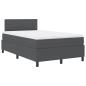 Preview: Boxspringbett Dunkelgrau und Weiß 120 x 190 cm Cordstoff