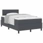 Preview: Boxspringbett Dunkelgrau und Weiß 120 x 190 cm Cordstoff