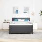 Preview: Boxspringbett Dunkelgrau und Weiß 140 x 200 cm Cordstoff