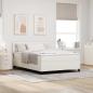Preview: ARDEBO.de - Boxspringbett Creme und Weiß 160 x 200 cm Cordstoff