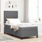 Preview: ARDEBO.de - Boxspringbett Hellgrau und Weiß 80 x 200 cm Cordstoff