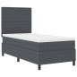 Preview: Boxspringbett Dunkelgrau und Weiß 80 x 200 cm Cordstoff