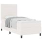 Preview: Boxspringbett mit Kopfteil Creme und Weiß 80 x 200 cm Cordstoff