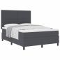 Preview: Boxspringbett Dunkelgrau und Weiß 140 x 190 cm Cordstoff