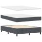 Preview: Boxspringbett Dunkelgrau und Weiß 140 x 190 cm Cordstoff