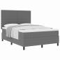Preview: Boxspringbett Hellgrau und Weiß 160 x 200 cm Cordstoff