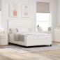 Preview: ARDEBO.de - Boxspringbett Creme und Weiß 160 x 200 cm Cordstoff