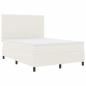 Preview: Boxspringbett Creme und Weiß 160 x 200 cm Cordstoff