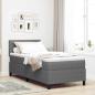 Preview: ARDEBO.de - LED Boxspringbett Hellgrau und Weiß 100 x 200 cm Cordstoff