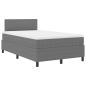 Preview: LED Boxspringbett Hellgrau und Weiß 120 x 190 cm Cordstoff