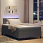 Preview: LED Boxspringbett Hellgrau und Weiß 120 x 190 cm Cordstoff