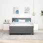 Preview: LED Boxspringbett Hellgrau und Weiß 160 x 200 cm Cordstoff