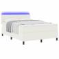 Preview: LED Boxspringbett Creme und Weiß 160 x 200 cm Cordstoff
