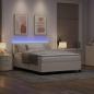 Preview: LED Boxspringbett Creme und Weiß 160 x 200 cm Cordstoff