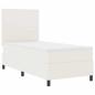 Preview: LED Boxspringbett Creme und Weiß 80 x 200 cm Cordstoff
