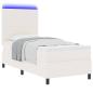 Preview: LED Boxspringbett Creme und Weiß 80 x 200 cm Cordstoff