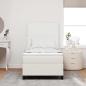 Preview: LED Boxspringbett Creme und Weiß 80 x 200 cm Cordstoff