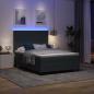 Preview: LED Boxspringbett Dunkelgrau und Weiß 140 x 200 cm Cordstoff