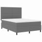 Preview: LED Boxspringbett Hellgrau und Weiß 160 x 200 cm Cordstoff
