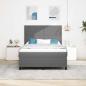 Preview: LED Boxspringbett Hellgrau und Weiß 160 x 200 cm Cordstoff