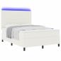Preview: LED Boxspringbett Creme und Weiß 160 x 200 cm Cordstoff