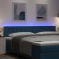 Preview: LED Kopfteil mit LED-Lichtleisten Dunkelblau 200 cm Samt