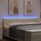 Preview: LED Kopfteil Creme 180 cm Stoff