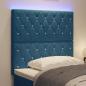 Preview: LED Kopfteil mit LED-Lichtleisten Dunkelblau 100 cm Samt