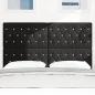 Preview: LED Kopfteil mit LED-Lichtleisten Schwarz 144 cm Samt