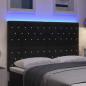 Preview: LED Kopfteil mit LED-Lichtleisten Schwarz 144 cm Samt