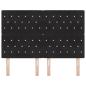 Preview: LED Kopfteil mit LED-Lichtleisten Schwarz 144 cm Samt