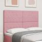 Preview: ARDEBO.de - LED Kopfteil mit LED-Lichtleisten mit Kopfteil Rosa 144 cm Samt